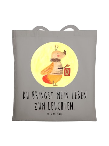 Mr. & Mrs. Panda Tasche Glühwürmchen mit Spruch in Light Grey