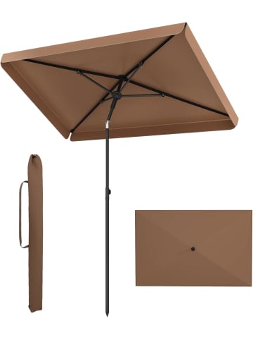 COSTWAY Sonnenschirm Balkon 210x130 cm in Braun