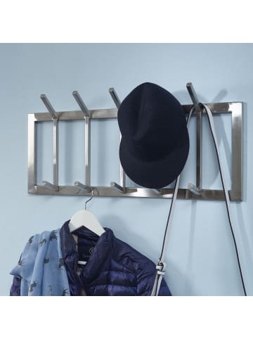 FineBuy Wandgarderobe in Silber / Metall / 65x10x30