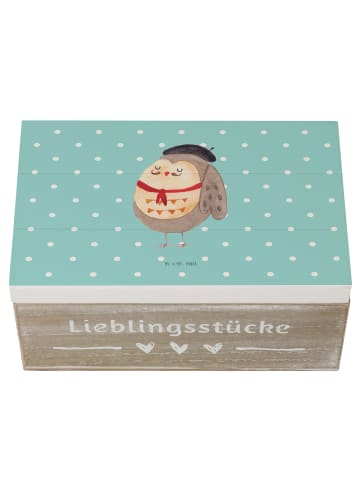 Mr. & Mrs. Panda kiste holz Eule Frankreich ohne Spruch in Türkis Pastell