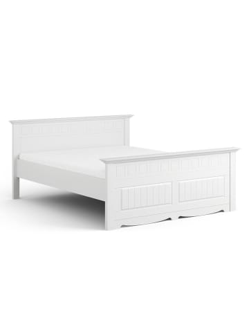 Feldmann-Wohnen Bett Belluno Elegante Kiefer weiß lackiert 160 / 214 / 95cm