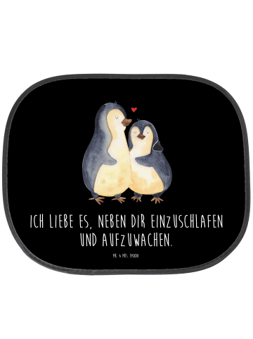 Mr. & Mrs. Panda Sonnenschutz Auto Pinguine Einschlafen mit Spruch in Schwarz