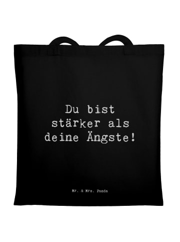 Mr. & Mrs. Panda Uni Tasche Spruch Angst überwinden mit Spruch in Schwarz