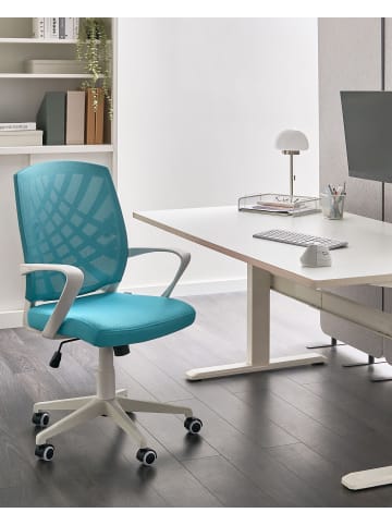 Beliani Bürostuhl BONNY in Blau/Weiß - (W) 66 x (H) 97 x (L) 66 cm