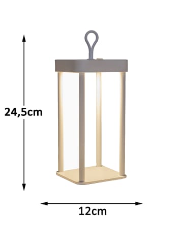 Coen Bakker LED Tischlampe dimmbar Innen & Außen 24,5x12cm Säulen in Weiß