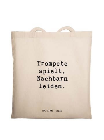 Mr. & Mrs. Panda Shopping Tasche Spruch Trompete Freude mit Spruch in Creme