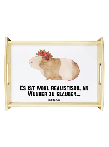 Mr. & Mrs. Panda Holz Tablett Meerschweinchen Weisheit mit Spruch in Weiß