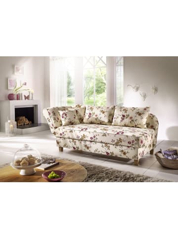 58 aufm Kessel RECAMIERE mit Armteil links klappbar Katia Bezug Flachgewebe Buche natur / weiß