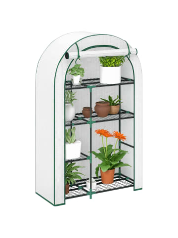 Outsunny Gewächshaus 100L x 45B x 160H cm Weiß
