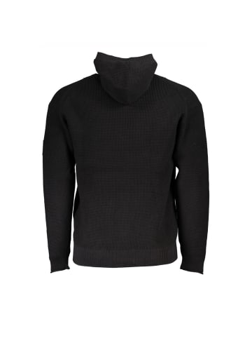 Calvin Klein Schwarz Baumwolle Herren Pullover mit Kapuze Halb Reißverschluss