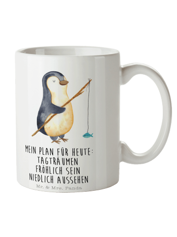 Mr. & Mrs. Panda Tasse Pinguin Angler mit Spruch in Weiß