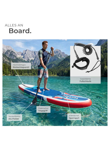 tectake Stand-Up Paddle Board 2in1, Belastbarkeit 200 kg, 288 x 77 x 22,5 cm