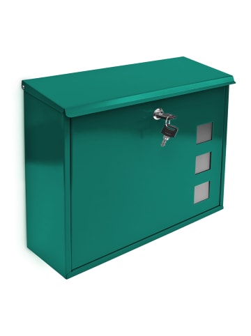 relaxdays Briefkasten in Grün - (B)34,5 x (H)33 x (T)10,5 cm