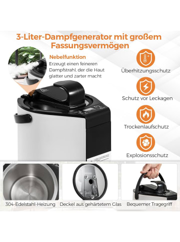 COSTWAY tragbare Dampfsauna in Braun