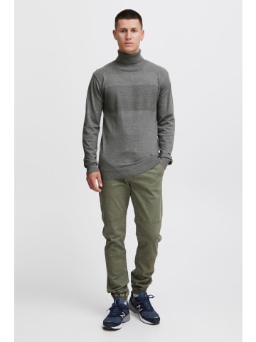 INDICODE Rollkragenpullover IDErnetto 35425MM Rollkragenpulli mit abgesetztem Strickmuster in Grau