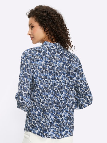 Heine Druckbluse in marine-ecru-bedruckt