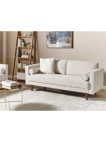 Beliani 3-Sitzer Sofa NURMO in Beige/Braun - (W) 177 x (H) 78 x (L) 74 cm