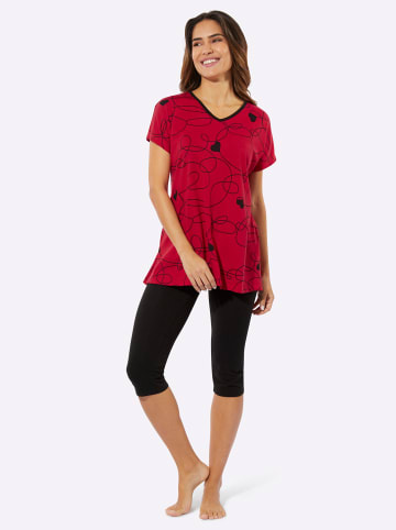 Sieh an! Capri-Schlafanzug in rot-schwarz