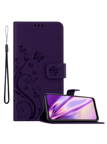 cadorabo Hülle für Samsung Galaxy A13 5G Blumen Design in FLORAL DUNKEL LILA