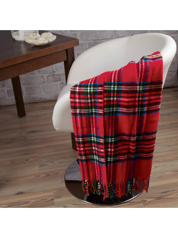 Erwin Müller Baumwollmischung Plaid Padua in rot