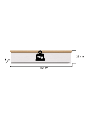 xonox.home Wandboard  (B/H/T: 110x23x18 cm) in Sibiu Lärche Nachbildung