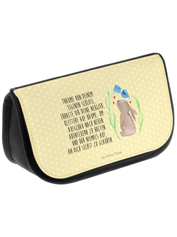 Mr. & Mrs. Panda Waschbeutel Hase Blume mit Spruch in Gelb Pastell