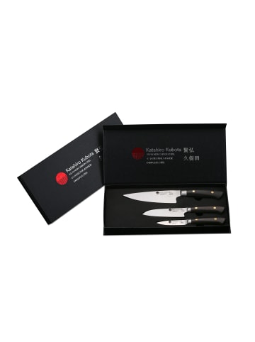 Izumi Ichiago Katahiro Kubota Sense 3er  Koch-/Santokumesser set + Magnet-Messerhalter