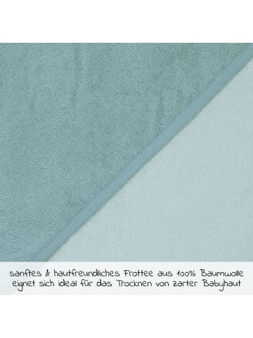 Wörner Kapuzenbadetuch 100 x 100 cm - Uni Mint in blau
