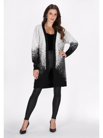 faina Damen Cardigan in Wollweiss Schwarz