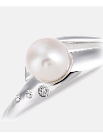 Diamant L'éternel Ring aus 375 Weißgold mit 0.01 Karat Diamant mit Perle