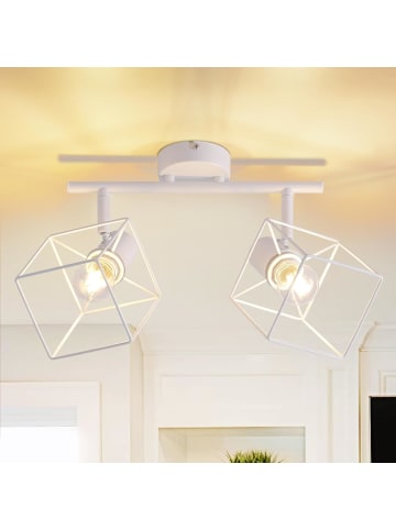 ZMH Deckenleuchte in Weiß 2-flammige E14 Schwenkbar Modern Deckenspot