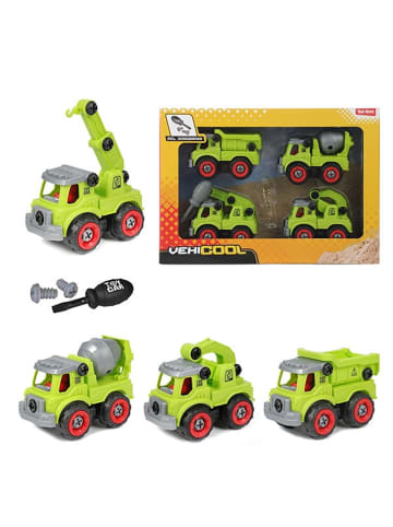 Toi-Toys Baufahrzeuge Set 4 Autos und Schraubendreher Bausatz 3 Jahre