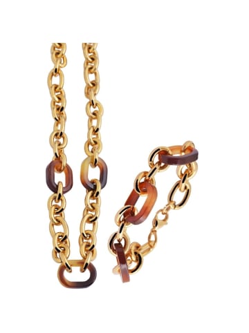 Adeliás Damen Halskette – Ankerkette aus Edelstahl 45 cm in gold
