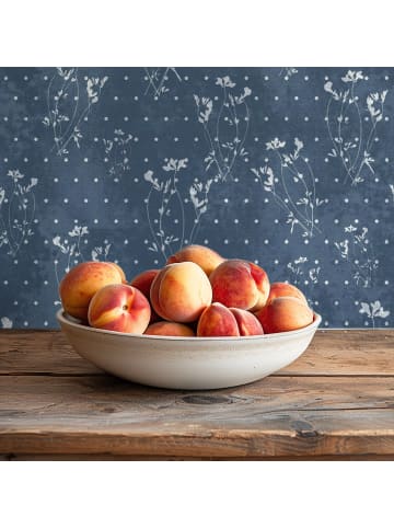 WALLPAPERS4BEGINNERS Tapete Vintage in Blau - (W) 200 × (L) 280 cm