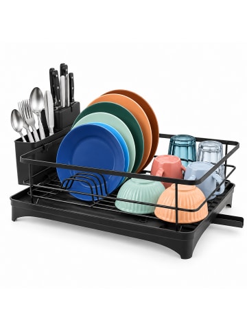 relaxdays Abtropfgestell in Schwarz - (B)43 x (H)21 x (T)29,5 cm