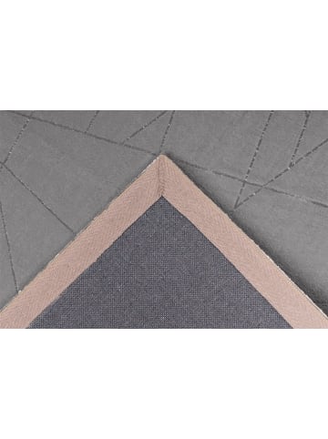 Kayoom Wohnzimmer Teppich – Hochflorteppich Bijou 125 in taupe - silber - rechteckig