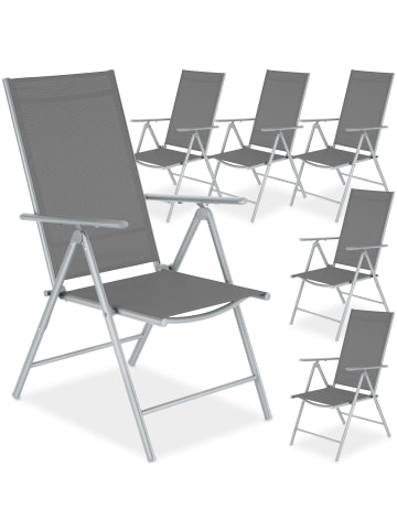 tectake klappbarer Terrassenstuhl mit Textilenem-Gewebe 54,5 x 65 x 107,5 cm