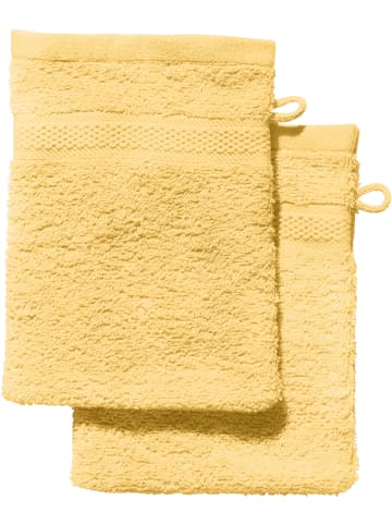 REDBEST Frottier Waschhandschuh 2er-Pack Chicago in hellgelb