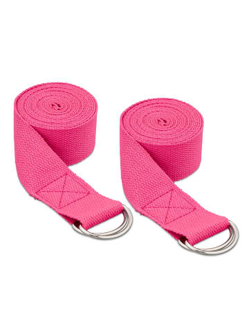 relaxdays 2x Yogagurt in Pink - 250 cm