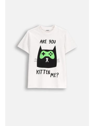 MOKIDA Baumwoll-T-Shirt mit kurzen Ärmeln in weiß