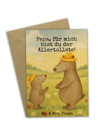 Mr. & Mrs. Panda babykarte Bären mit Hut Design mit Spruch in Weiß