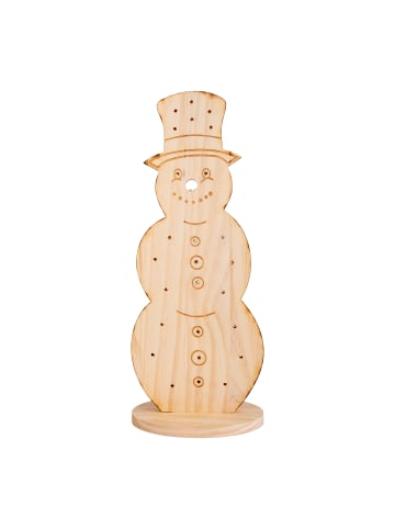 näve LED-Holz-Dekoleuchte "SNOWY" in braun - (L)33cm x (B)17cm x (H)80cm