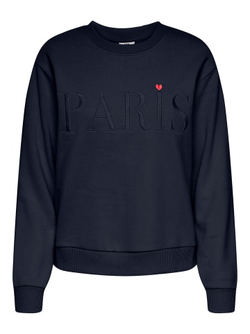 JDY Sweatshirt 'Paris Heart' in Marineblau