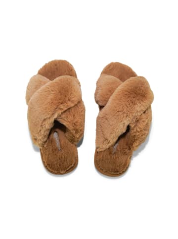 Flip Flop Hausschuh "cross*fur 2" in braun