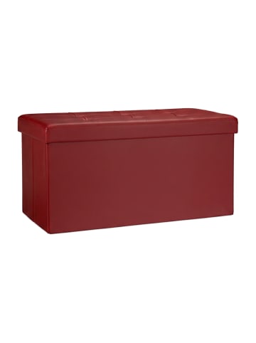 relaxdays Sitzbank Stauraum in Dunkelrot - (B)76 x (H)38 x (T)38 cm