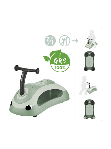 GLOBBER WALK N' ROLL 2in1 ECO Lauflernwagen, Rutschauto in pistazie