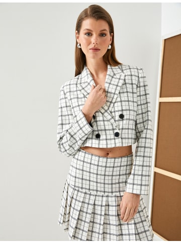KOTON Blazer in Ekru Karomuster