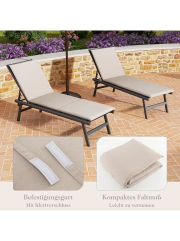 COSTWAY Liegenauflage 2er Set für Sonnenliege 182cm in Weiß
