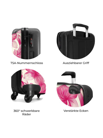 NoBoringSuitCases Suitcase, Handgepäck, Koffer, Trolley, Reisekoffer rosa Blumendruck auf