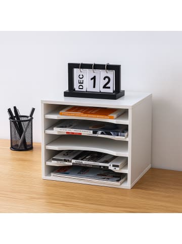 relaxdays Dokumentenablage in Weiß - (B)35,5 x (H)33 x (T)25 cm